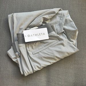 Athleta Gray Pin Stripe Brooklyn Textured Ankle Pant Women's. New with tags!
